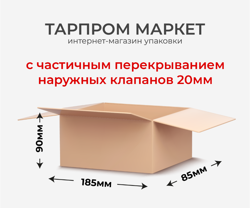 Четырехклапанный короб - 185х85х90 с частичным перекрыванием наружных клапанов 20мм